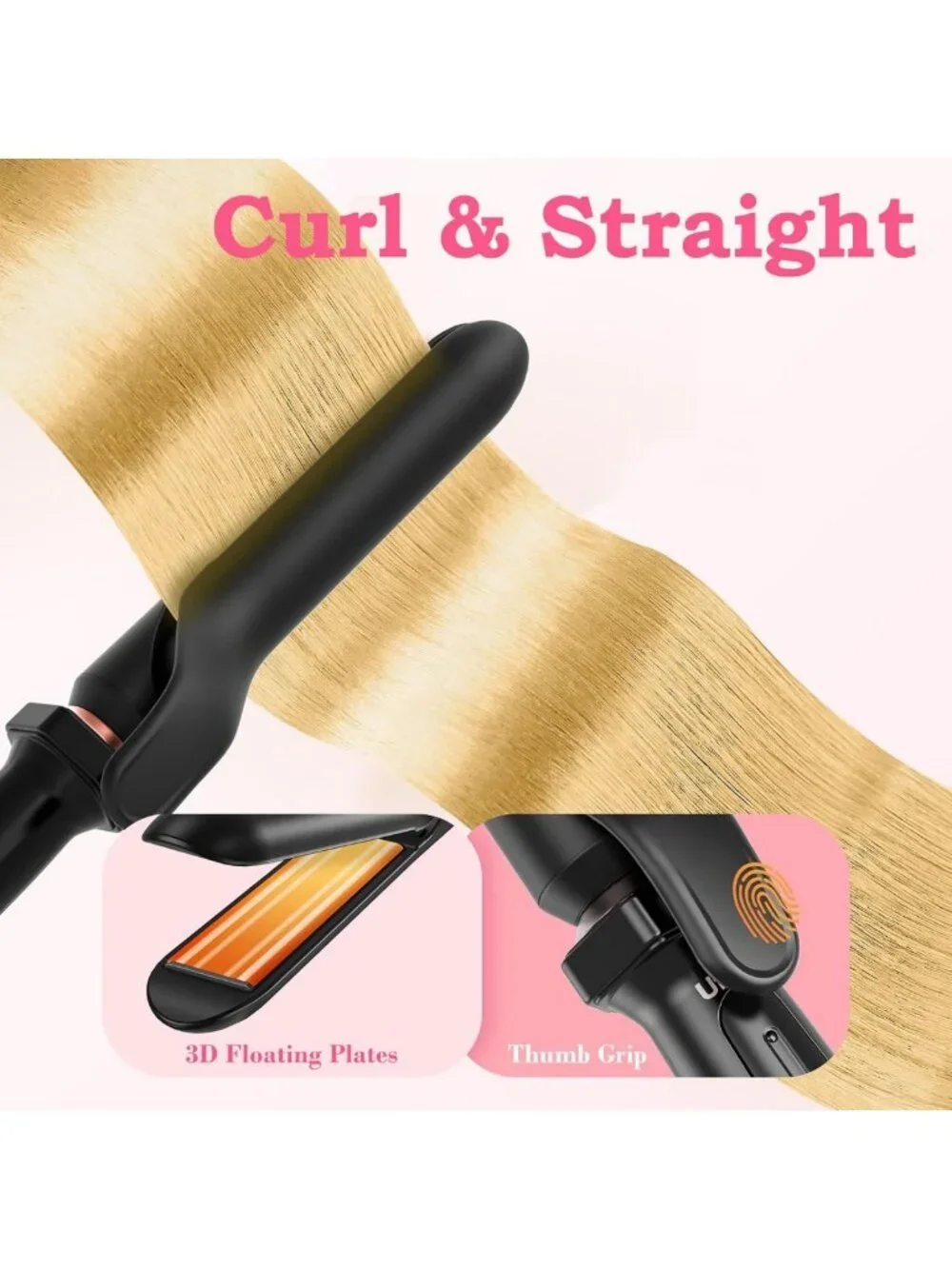 5-in-1 Curling Iron Set & Flat Iron, Ceramic Barrels 0.35